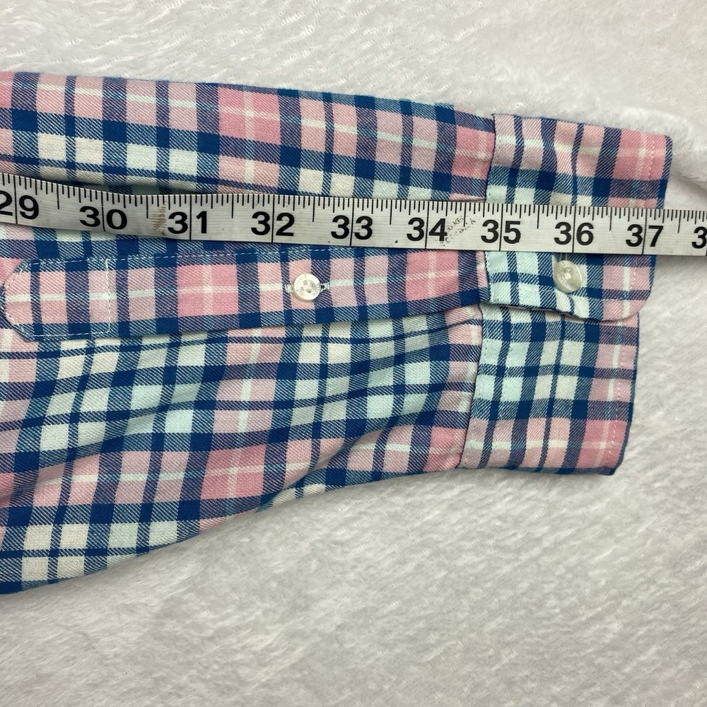 Vineyard Vines Men's XXL Slim Fit Tucker Shirt Blue Pink Check Long Sleeve Soft - Picture 9 of 10